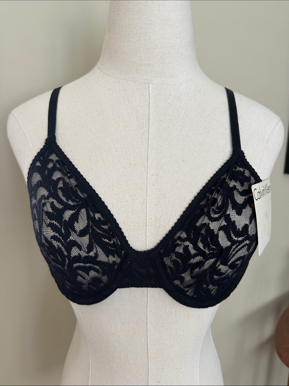 Calvin Klein Black Floral Lace Underwire Bra